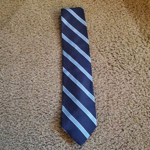 Dark and Light Blue Diangle Stripes Pure Silk